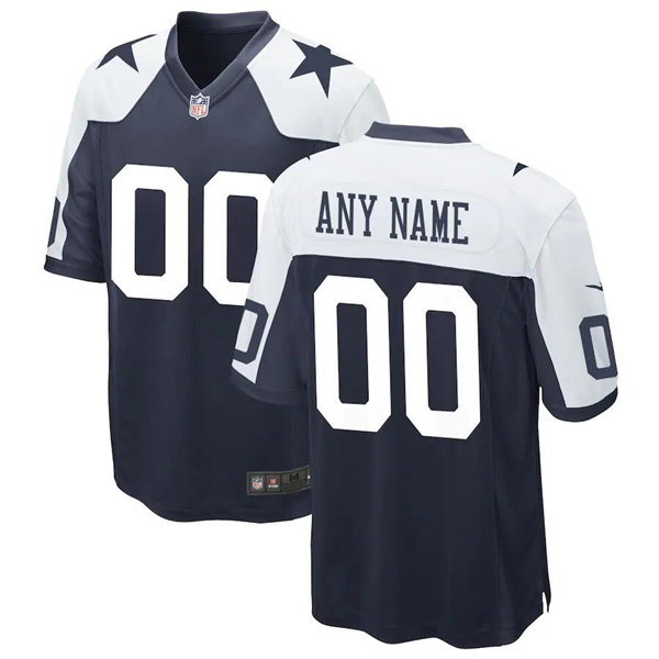Men's Dallas Cowboys ACTIVE PLAYER Custom Navy White Stitched Game Jersey